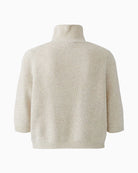 Oui Poloneck Pullover in light beige sleeve detail