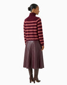 Oui Poloneck in Berry back view with collar slit