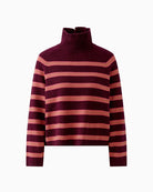 Oui Poloneck in Berry ribbed cuff detail