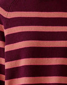 Oui Poloneck in Berry striped knit detail