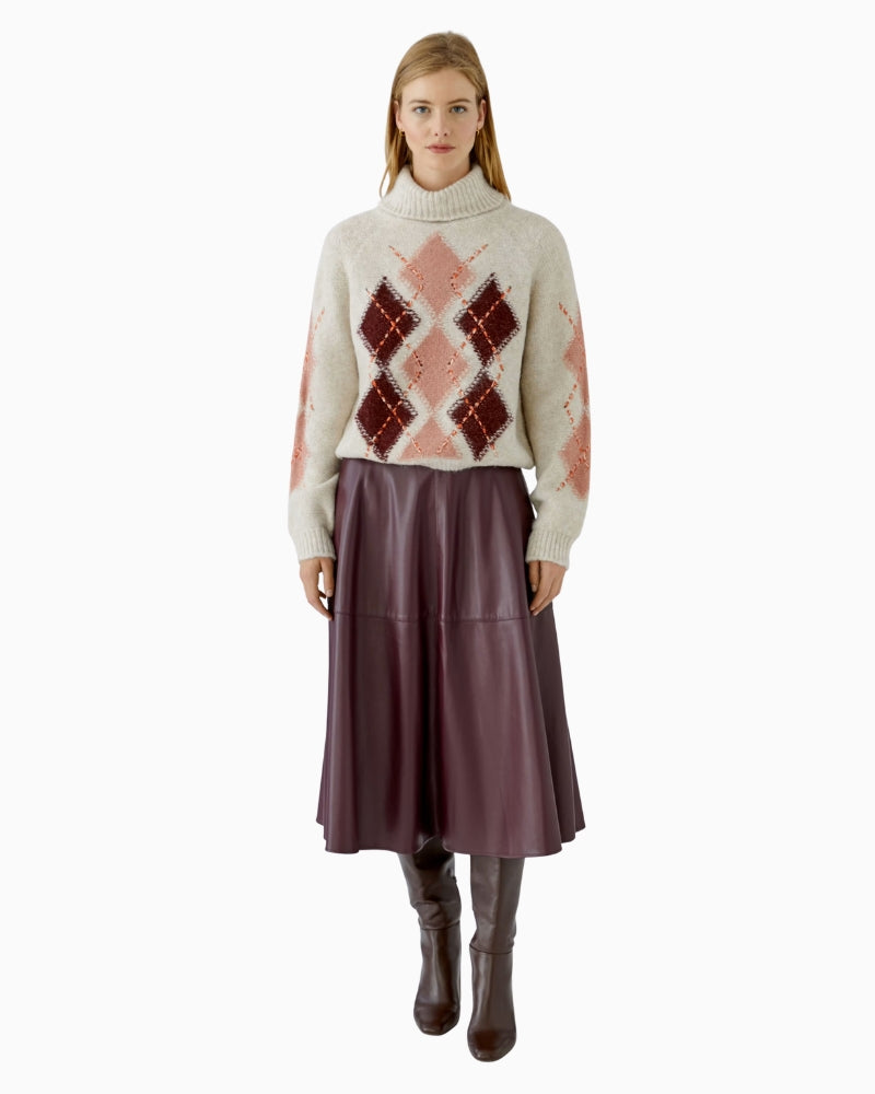 Oui Poloneck in Light Beige styled view