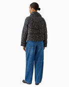 Oui Puffer Jacket in Leopard back view