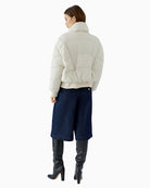 Oui Puffer Jacket in Light Beige back view
