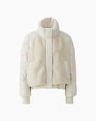 Oui Puffer Jacket in Light Beige quilted detail