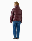 Oui Puffer Jacket in berry back view
