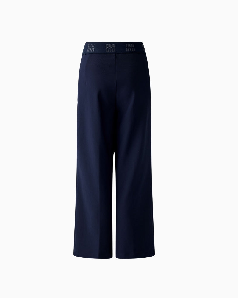 Back view of cropped culottes showing tailored fit and smooth waistband