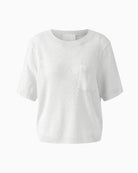Oui Pullover Jumper white crew neck detail