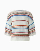 Oui Pullover in White Red back view
