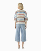 Oui Pullover in White Red back view