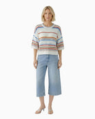 Oui Pullover in White Red front view