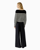 Oui Pullover in black and off-white back view