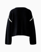 Oui Pullover in black flat lay back view