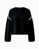 Oui Pullover in black flat lay front view
