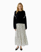 Oui Pullover in black full front view
