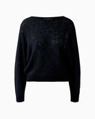 Oui Pullover in black seamless knit detail
