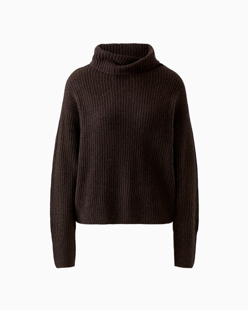 Oui Pullover in brown front view