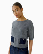 Oui Pullover in grey side view