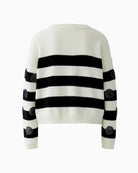 Oui Pullover in white and black back view