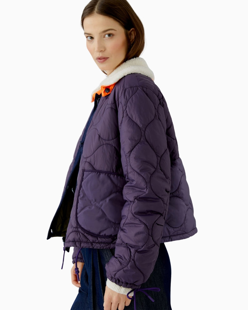 Oui Reversible Jacket in Violet side view
