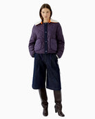Oui Reversible Jacket in Violet styled front view