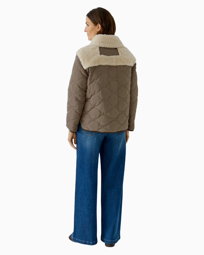 Oui Reversible Jacket in taupe back view