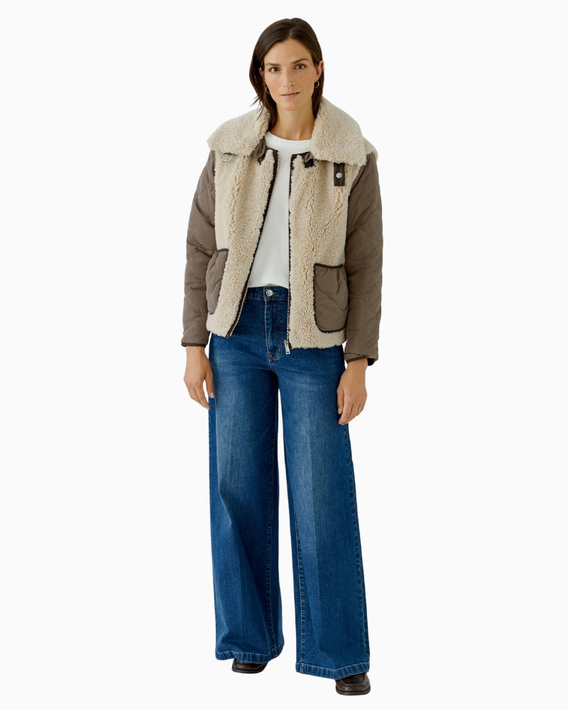 Oui Reversible Jacket in taupe styled view