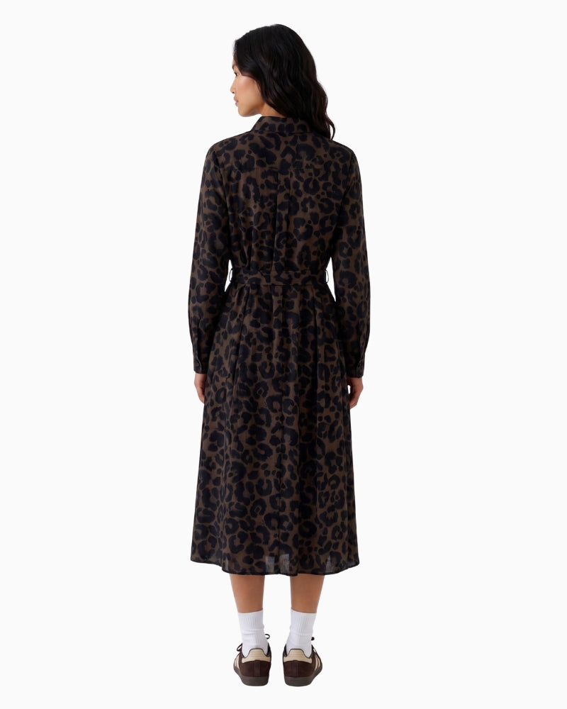 Oui Shirt Dress in Leopard back view