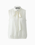 Oui Sleeveless Blouse in cream front view