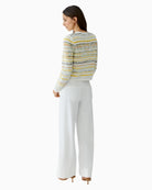 Oui Strickjacke cardigan white yellow back view