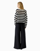 Oui Stripe Jumper in Black White back view