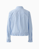 Flat lay back view of cropped cotton-blend blouse 