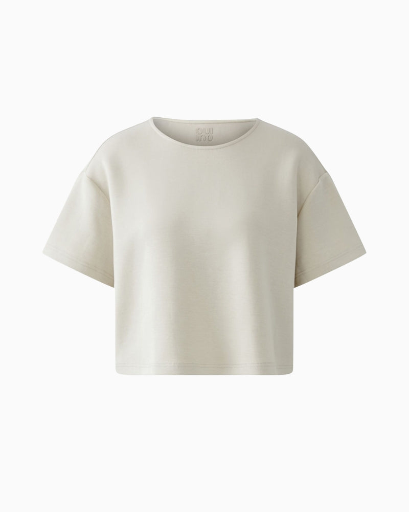 Oui beige pullover styled with black trousers