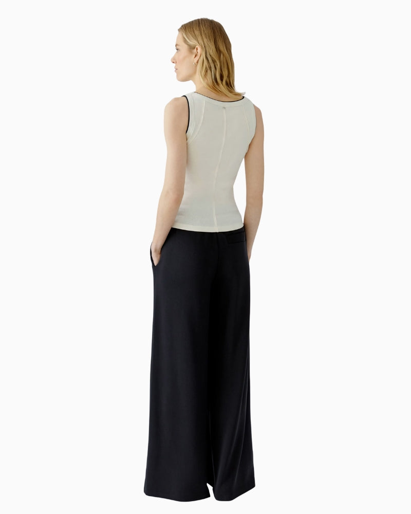 Oui Tank Top in White Black back view