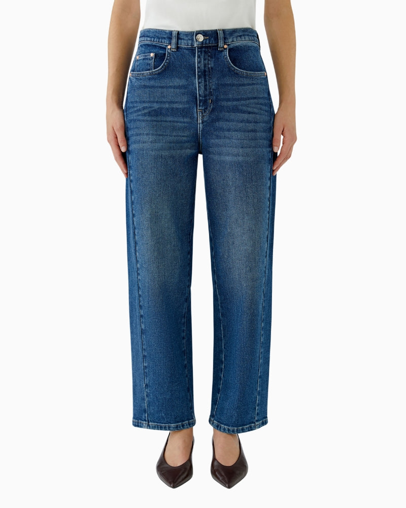 Oui The Barrel Jeans in denim front view