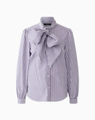 Oui Tie Neck Blouse in Violet fabric detail