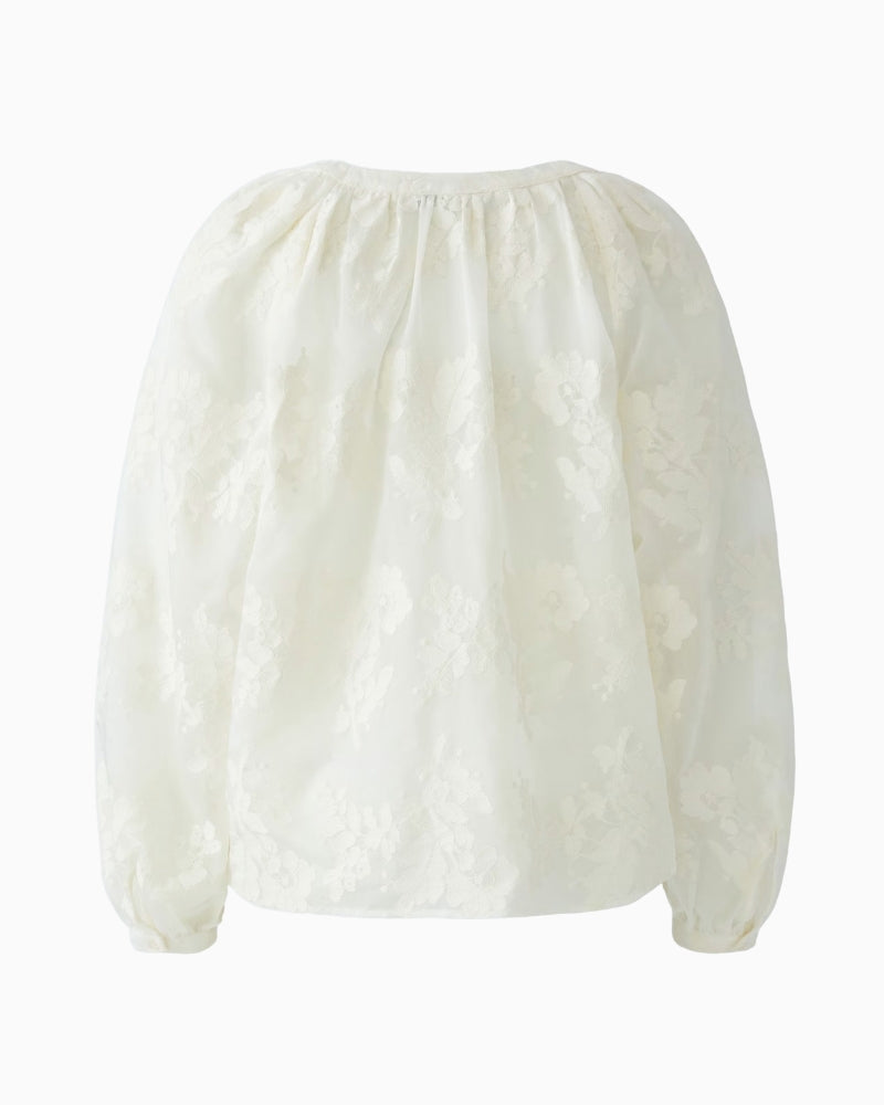Oui Tunic Blouse in Off White back view