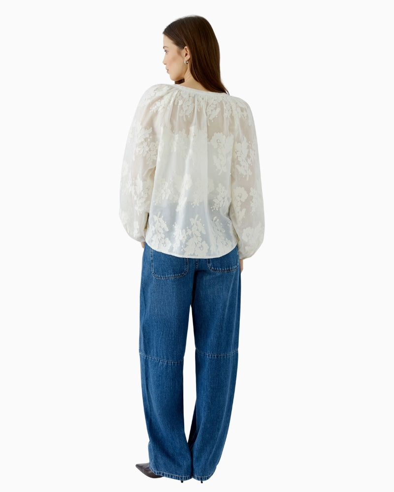 Oui Tunic Blouse in Off White back view