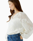 Oui Tunic Blouse in Off White side view