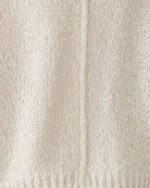 Oui V-Neck Jumper in Light Beige knit texture detail