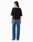 Oui Voyage T-Shirt in Washed Black back view