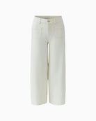 Oui Wide Leg Jeans in Eggnog front view