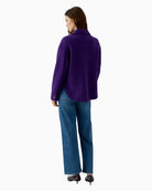 Oui Wool Overshirt Jacket in Violet back view