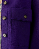 Oui Wool Overshirt Jacket in Violet pocket detail