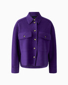 Oui Wool Overshirt Jacket in Violet product front view