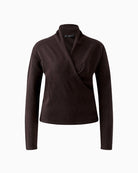 Oui Wrap Jumper in brown front view