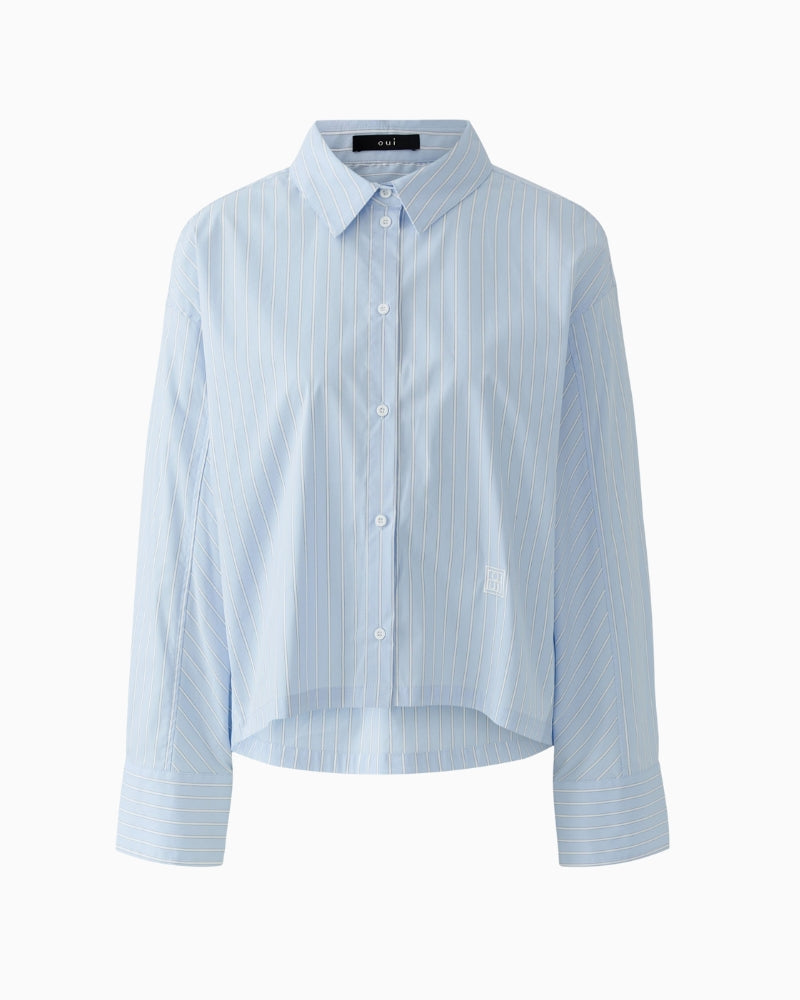 Oui blouse in blue front view