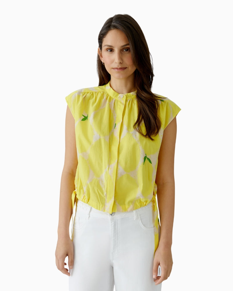 Oui blouse yellow fabric detail