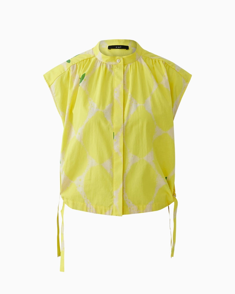 Oui blouse yellow fabric detail