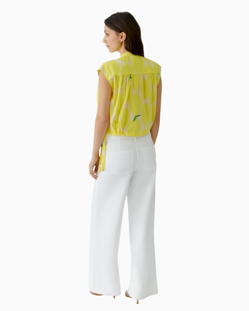 Oui cotton blouse yellow back view