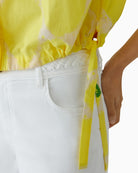 Oui cotton blouse yellow close-up